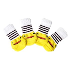 4-Pack Yellow Chick Knit Pet Socks – Scratch & Dirt-Resistant Paw Protectors for Cats, Puppies, Corgis & Small Dogs  Cute & Comfy Foot Covers