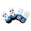 4-Pack Blue Panda Knit Pet Socks – Scratch & Dirt-Resistant Paw Protectors for Puppies, Corgis & Small Dogs  Cozy & Cute Foot Cover
