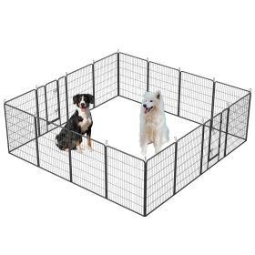 Outdoor Dog Playpen – 16-Panel Portable Fence with Doors, 40" Tall Exercise Pen for Small to Large Dogs, Ideal for Yard & RV Use