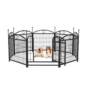 24" 8-Panel Metal Dog Playpen – Indoor & Outdoor Pet Fence with Secure Doors  Sturdy Exercise Pen for Small Breeds