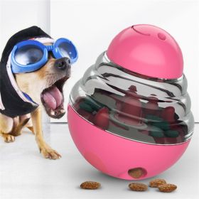 Interactive Dog Food Ball – Puzzle Toy & Slow Feeder for Puppies & Cats  Treat Dispensing Tumbler for Training & Playtime (Color: Pink)