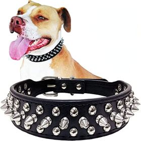 Adjustable Spiked Dog Collar – Microfiber Leather with Studs & Squeak Ball Gift for Small to Large Breeds (Color: Pink, size: S(10.8"-13.2" / 27.5cm-33.5cm))