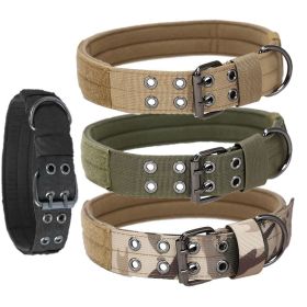 Heavy-Duty Dog Collar – Super Strong Buckle & D-Ring for Medium & Large Breeds (colour: Army green, size: M)
