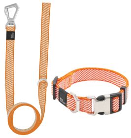 Pet Life 'Escapade' Outdoor Series 2-in-1 Convertible Dog Leash and Collar (Color: ORANGE, size: medium)