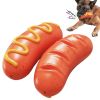 Sausage Dog Chew Toys TPR Indestructible Dog Toothbrush Toy Squeaky Fun Interactive Dog Toy for Small Medium Large Dogs