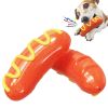 Sausage Dog Chew Toys TPR Indestructible Dog Toothbrush Toy Squeaky Fun Interactive Dog Toy for Small Medium Large Dogs